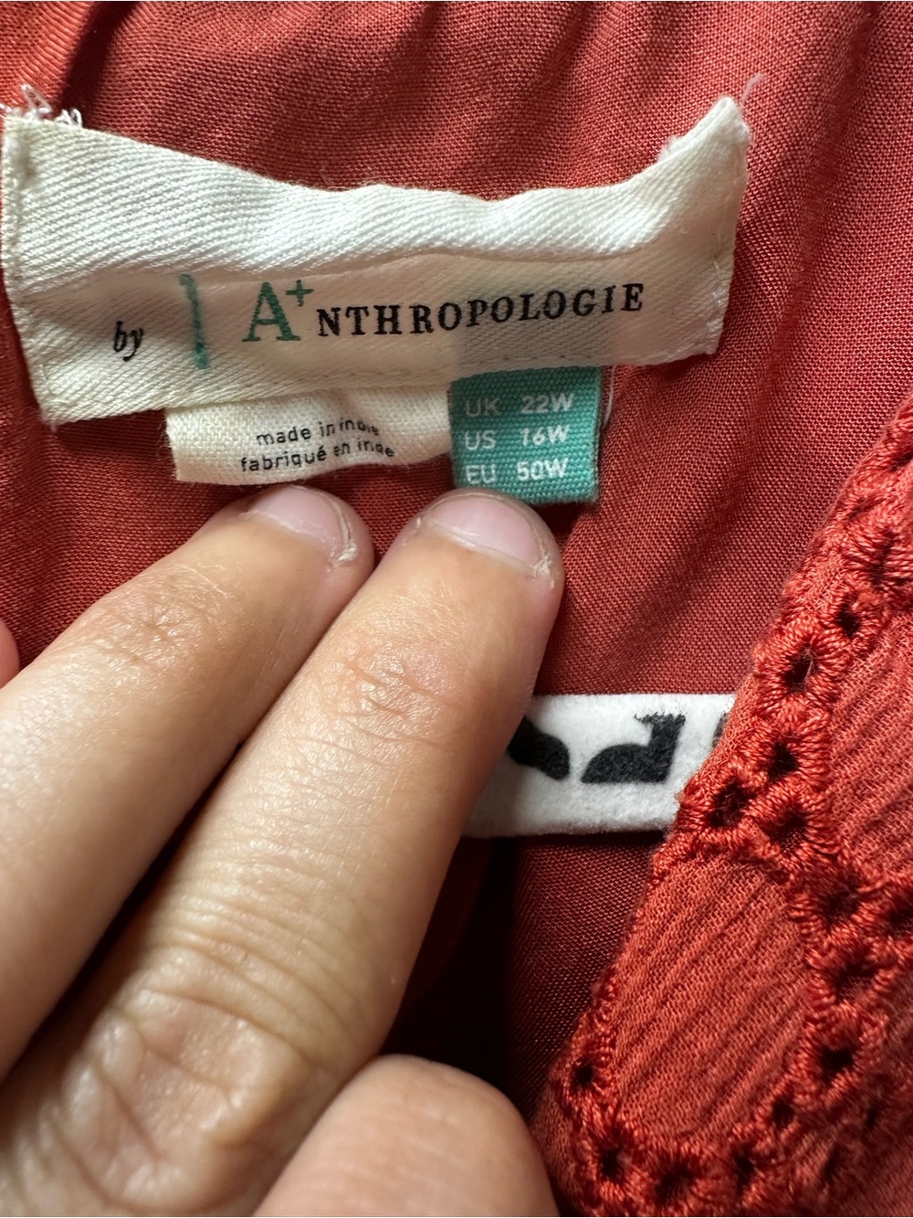 Anthropologie Coral Eyelet Sleeveless Midi Dress - Picture 4 of 4
